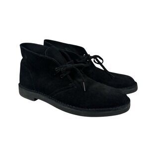Clarks Mens Black Suede Chukka‎ Desert Boots Shoes Size 9.5 M